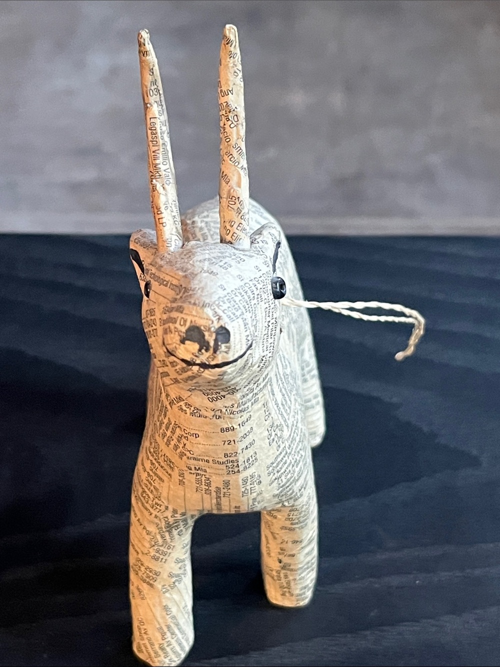 Paper mache reindeer ornament, accent piece